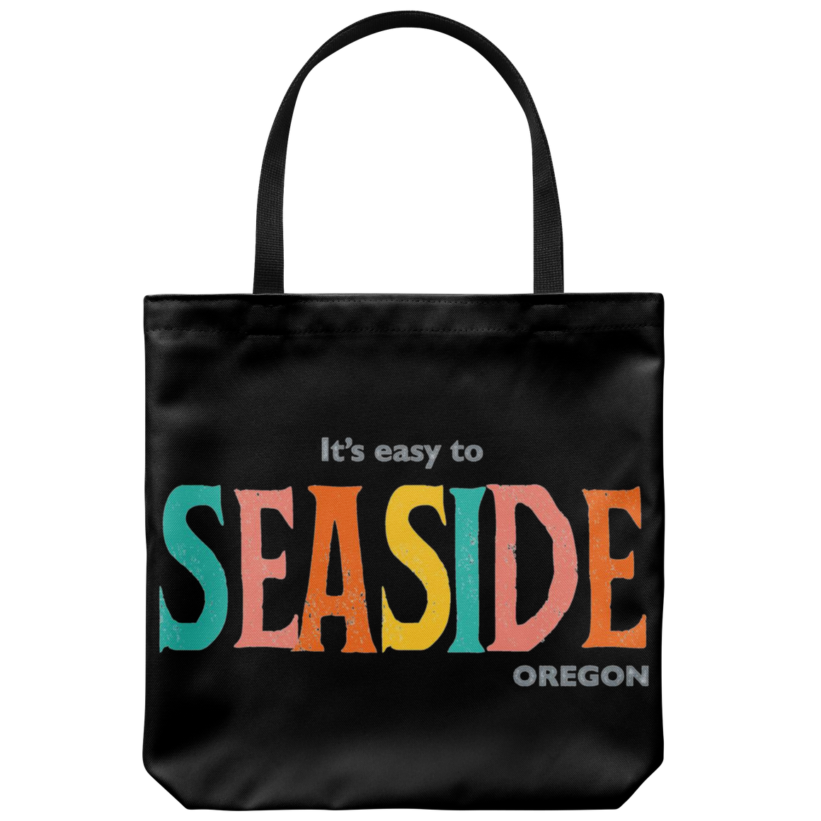 Black Seaside Oregon Tote Bag