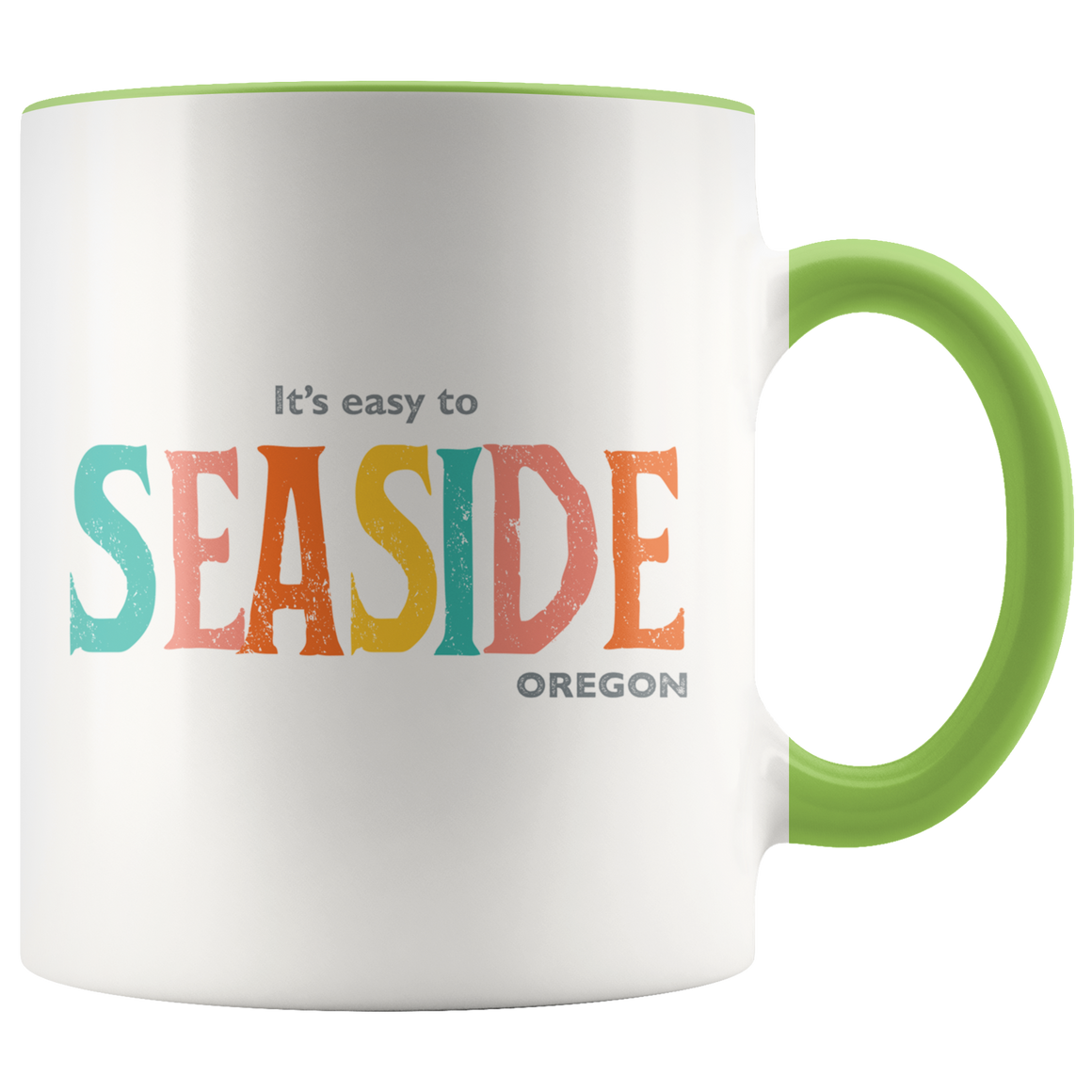 Green & White Seaside Oregon Mug