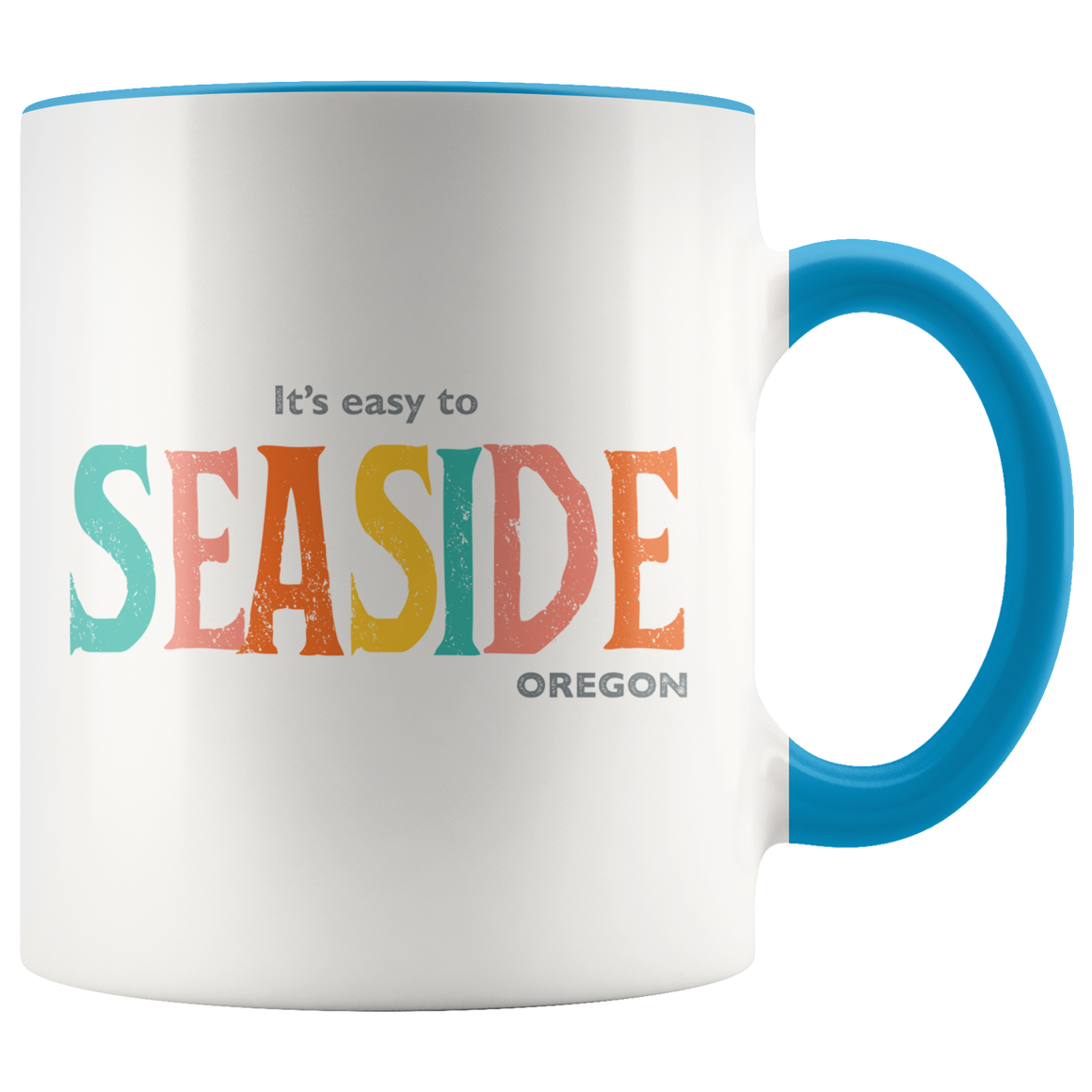 Blue & White Seaside Oregon Mug